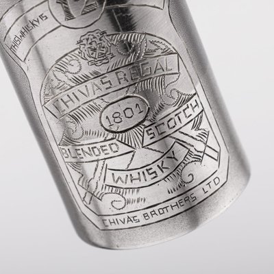 Novelty Silver Miniature Chivas Regal Whisky Bottle, 2000 for sale