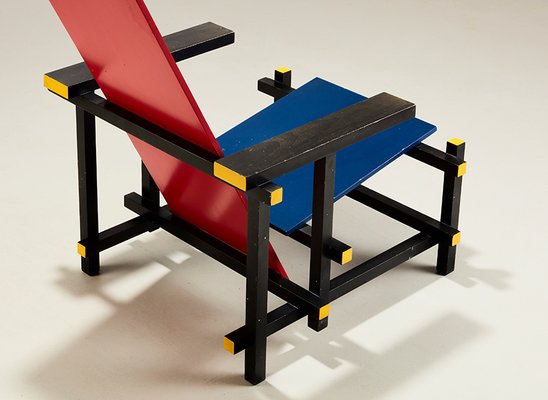 Red & Blue Chair by Gerrit Rietveld for Cassina 1918/1970s for