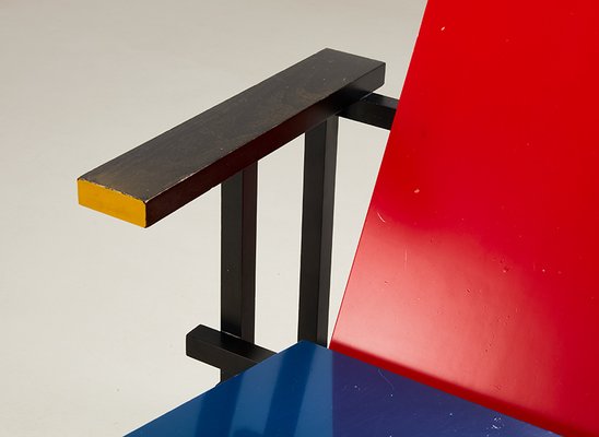 Red & Blue Chair by Gerrit Rietveld for Cassina 1918/1970s for