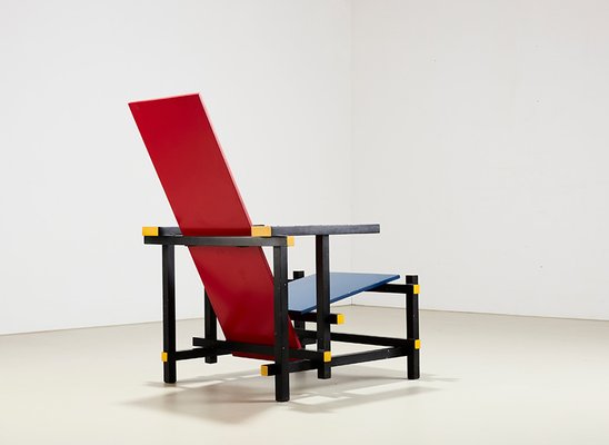 Red & Blue Chair by Gerrit Rietveld for Cassina 1918/1970s for