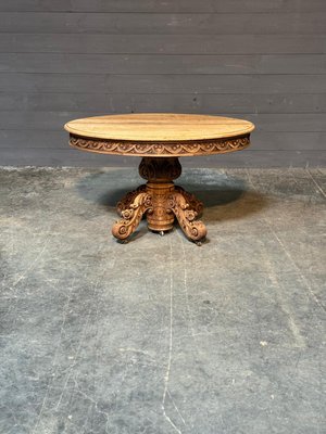French Carved Oak Centre Table, 1880 for sale at Pamono