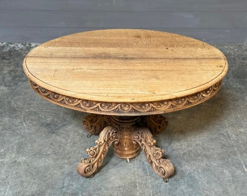 French Carved Oak Centre Table, 1880 for sale at Pamono