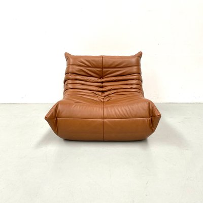 Togo Lounge Chair in Dark Cognac Leather by Michel Ducaroy for Ligne Roset for sale at Pamono