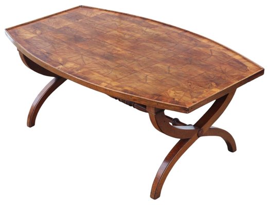 Vintage Couchtisch aus Eibe Austernfurnier, 1930er bei Pamono kaufen