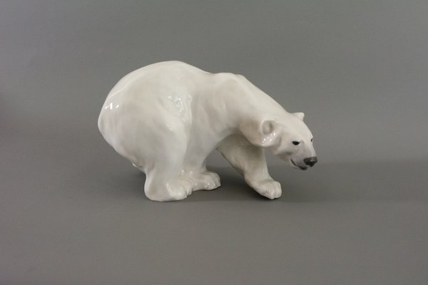 PolarBear・Knud Kyhn・３６cm×２１cm◇Ｂ＆Ｇ・Ｒ.Ｃ◇ Porcelain Polar Bear No.1137 by Knud Khyn for Royal Copenhagen