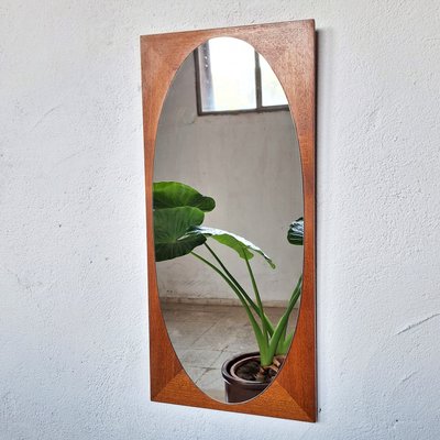 Mid-Century Wall Mirror with Wooden Frame, 1950s for sale at Pamono