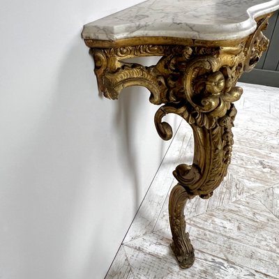 Victorian Giltwood and Marble Console Table for sale at Pamono Victorian Giltwood and Marble Console Table for sale at Pamono