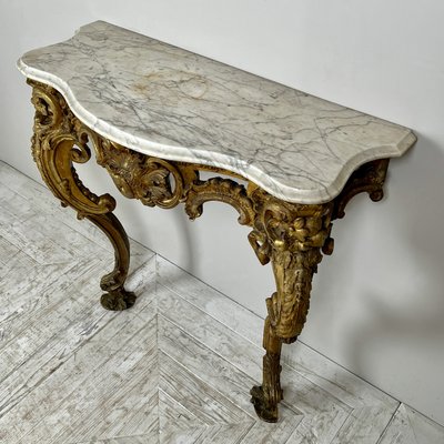 Victorian Giltwood and Marble Console Table for sale at Pamono
