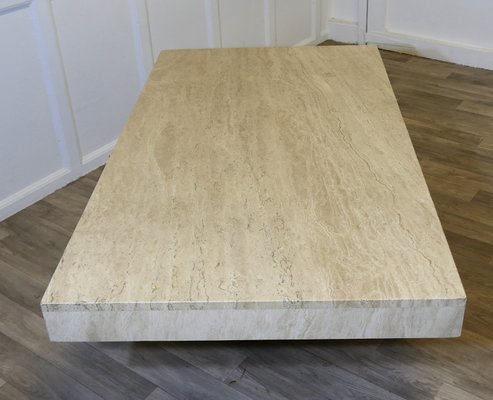 Vintage Italian Travertine Stone Cube Coffee Table, 1970s for sale