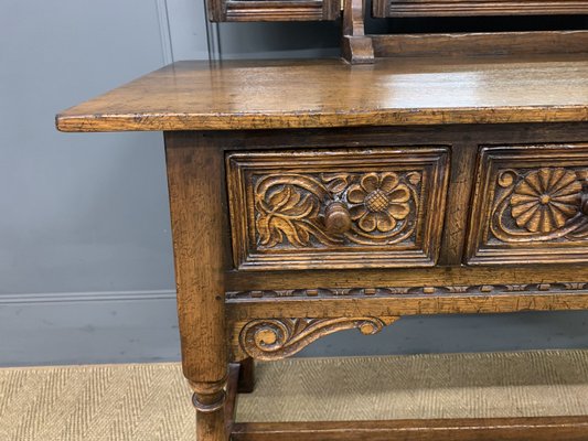 Antique Vanity Bench Vintage Oak Dressing Table And Stool, 1930