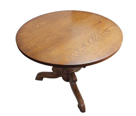 Antique Oak Ash Round Table For At Pamono Antique Oak Ash Round Table 1