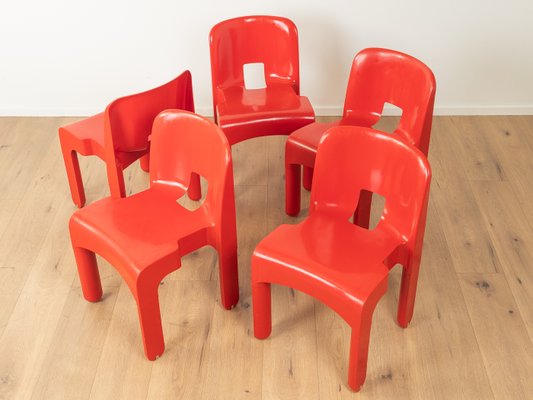 4867 Chair Set by Joe Colombo for Kartell Set of 5 for sale at Pamono