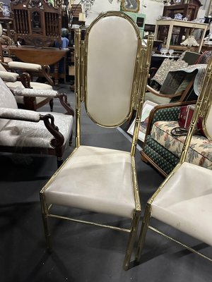 Vintage Chairs in Bamboo and Brass from Maison Bagués, 1970, Set