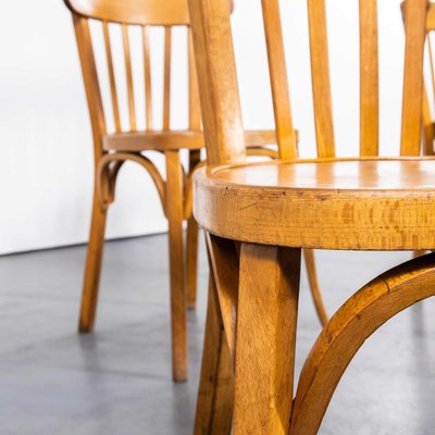 Honey Bentwood Cafe Dining Chairs from Baumann 1950s Set of 6 for sale at Pamono