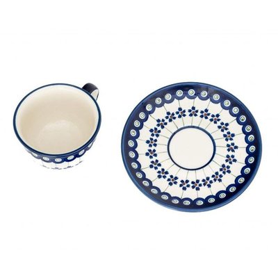 Cups with Saucers in Bunzlauer Ceramic from Zakłady Ceramiczne Bolesławiec, Set of 4 for sale at Pamono