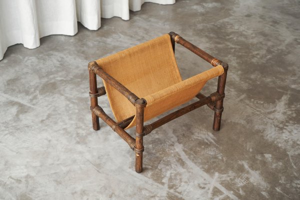Zeitungsstnder aus Canvas und Bambus, 1960er bei Pamono kaufen