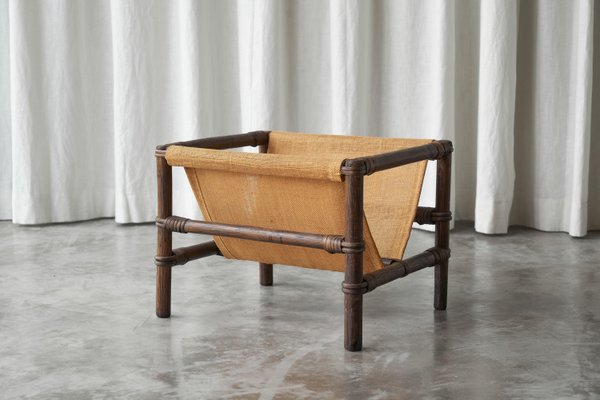 Zeitungsstnder aus Canvas und Bambus, 1960er bei Pamono kaufen