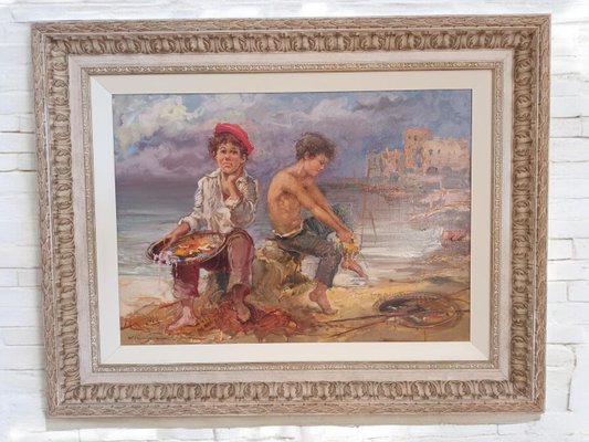 Nino Salvadori, Beach Boys Fishing, Italy, 1960, Large