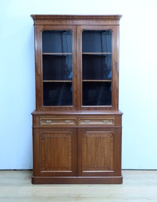Glazed Teak Indian Book Cabinet - Late 19th Century Glazed Teak Indian Book Cabinet - Late 19th Century