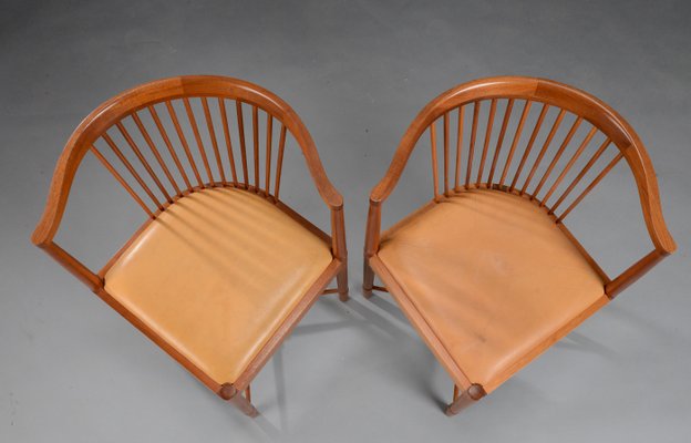 Fully Restored Mahogany King of Diamonds Chairs by Børge Mogensen 