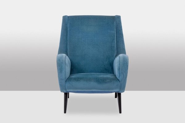 Pale blue velvet armchair discount