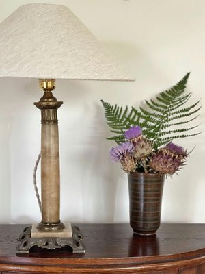 Paire de lampe en onyx et laiton d’époque XX ème siècle. 350
