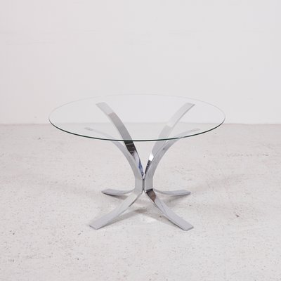 Vintage Gl Top Coffee Table With Chrome Plated Base For At Vintage Gl Top Coffee Table With Chrome Plated Base 1