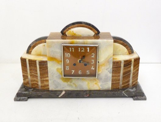 【大注目】 Large Art Marble of Assembly Graphic with Clock Table Deco コレクション