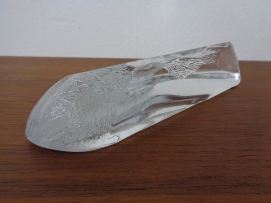 Escultura de gato grande de cristal de Mats Jonasson para Maler As