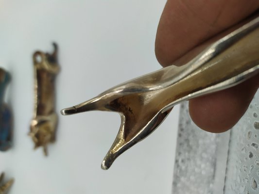SERIE DE 12 PORTE COUTEAUX GALLIA PARIS Blanc Faïence - Vendu