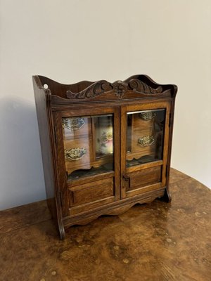 antique tobacco cabinet Antique Edwardian Carved Oak Smokers Cabinet, 1900