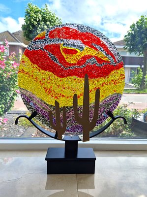 Marijke & Joop Berendsen, Bunte Skulptur des Sonnenuntergangs, 2024, Glas & Stahl bei Pamono kaufen