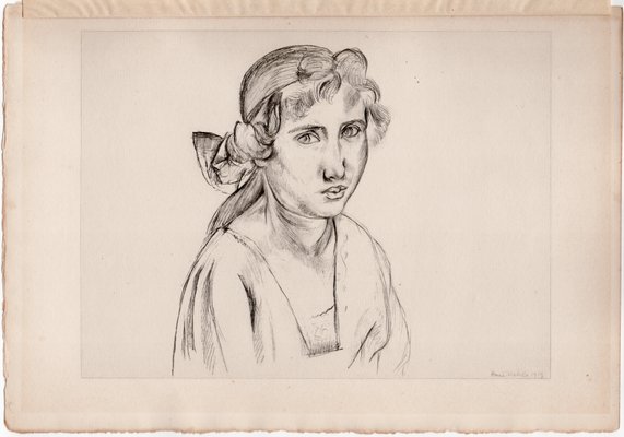 Henri Matisse、JEUNE FEMME、海外版超希少レゾネ、新品額付 Henri Matisse, Portrait of a Lady, Original Lithograph, 1920