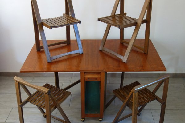 Drop Leaf Folding Table With Chairs Folding Table Cane Chair