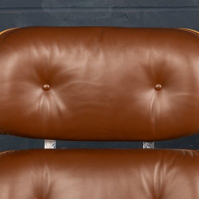 Vintage Brown Leather Lounge Chair by Eames for Vitra 1990s for sale at Pamono
