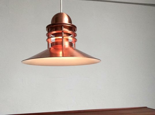 Vintage Danish Model Nyhavn Copper Pendant Lamp by Alfred