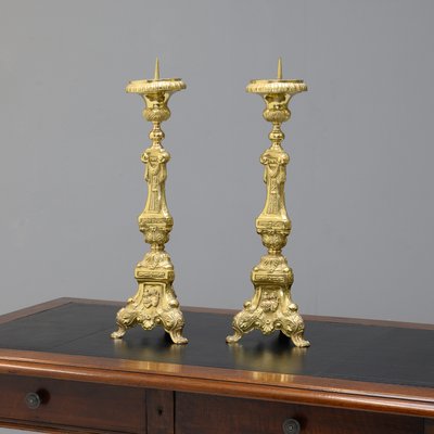 Antike Alter Kerzenständer, 1890, 2er Set
