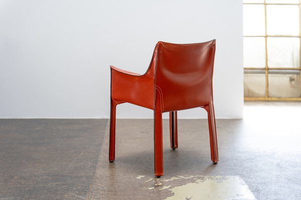 Cab 413 Chair in Leather by Mario Bellini for Cassina, 1980s for
