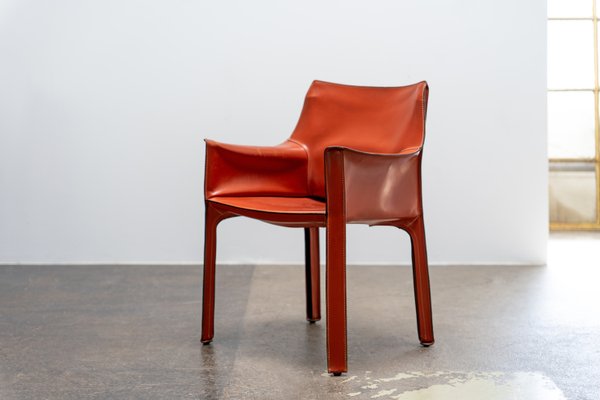 Cab 413 Chair in Leather by Mario Bellini for Cassina, 1980s for