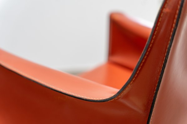 Cab 413 Chair in Leather by Mario Bellini for Cassina, 1980s for