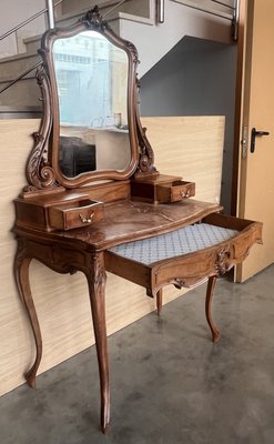 brown wooden dressing table Japanese retro style solid wood dressing table main image 0