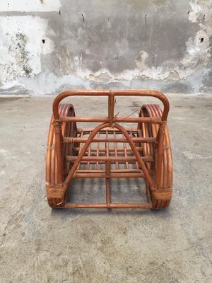 Runder franzsischer Sessel aus Bambus & Rattan in Brezel-Optik, 1950er bei  Pamono kaufen