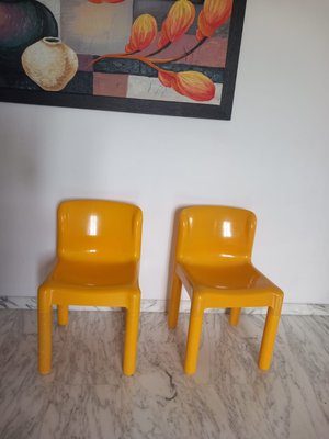 Set of Yellow 4865 Chairs by Carlo Bartoli for Kartell, 1970s for