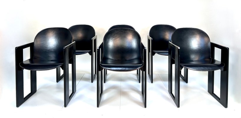 Model Dialogo Leather Dining Chair by Afra and Tobia Scarpa for 