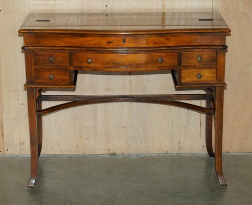 Secretaire Desk and Brown Leather Chair by Theodore