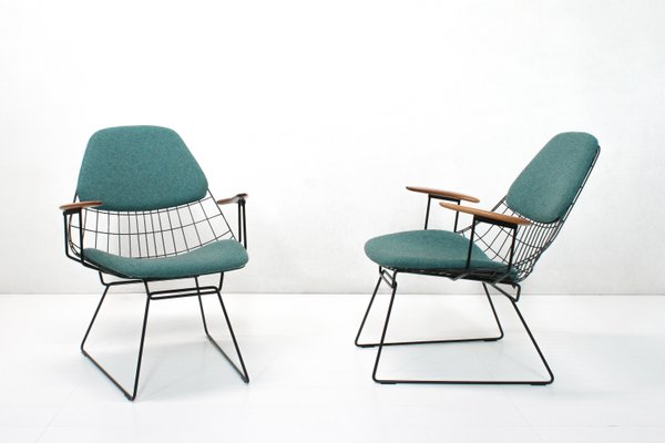 Set of FM06 Wire Lounge Armchairs by Cees Braakman Adriaan
