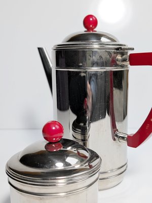 Art Deco Chrome Coffee Service Set with Bakelite, 1930s, Set