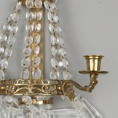 Antique Crystal Wall Mounting Candle Holders Set Of 2 For At Pamono - Crystal Wall Candle Sconces