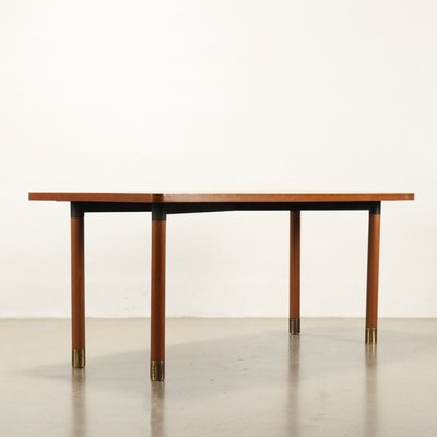 Vintage Italian Table in Teak and Brass, 1960s for sale at Vintage Italian Table in Teak and Brass, 1960s for sale at