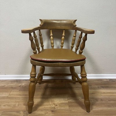 Antique Captains Chairs in Beech 19th Century Set of 4